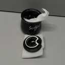 HAOTOP 12oz Sugar Bowl with Lid and Spoon,Ceramic Sugar Jar Sugar Dispenser Sugar Container Coffee Bar Accessories, Kitchen Countertop Canisters, Black