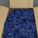 Hydrangea Flower Balls for Centerpieces - 12 PCS Artificial Floral Arrangement with Base, 8.27 Inch Diameter Fake Silk Kissing Ball for Wedding Table Home Party Decor - Navy Blue