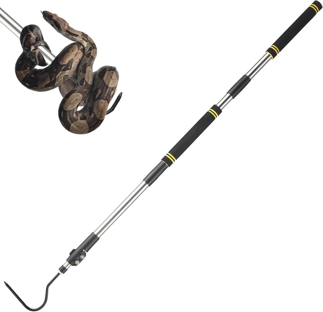 Snake Hook, Stainless Steel Snake Hook and Reptile for Controlling, Moving,Or Catching Snakes 52"-79"