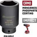 Powerbuilt 1/2-inch Drive Axle Nut Socket, 36mm 6 Point Extra Deep, Remove Front Wheel Drive Axle Shaft Nuts, Pin Hole - 648472, Black