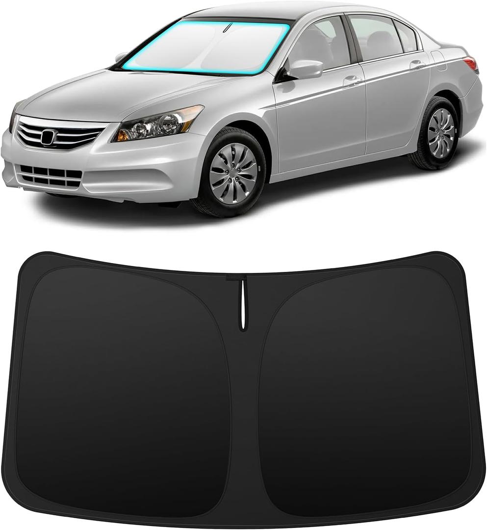 INSAUTO Custom Fit Windshield Sun Shade Accessories for Honda Accord 2008-2012, Foldable Front Window Sunshade, UV & Heat Reflector, Keeps Interior Cool, Includes Storage Bag