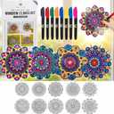 Hula Home Stained Glass Mandala Art Kit - DIY Window Clings with Markers, 10 Suncatchers - Perfect Hobby for Adults, Kids, Teens & Seniors - Ideal Gift for Beginners, Women & Elderly