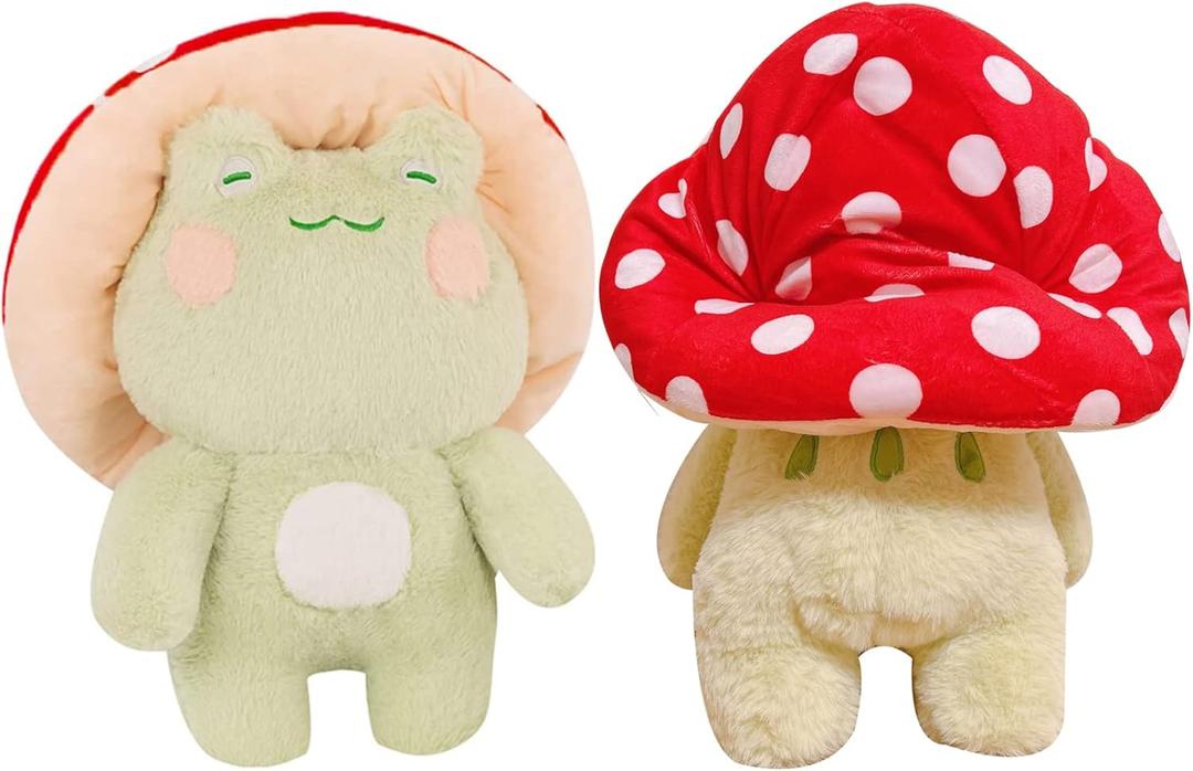 Frog Plush 10" Cute Frog Mushroom Hat Stuffed Animals Kawaii Plush Toys Throw Pillow Home Room Decor Aesthetic Gift (Light Green Frog With Red Mushroom Hat) Frog Plush 10" Cute Frog Mushroom Hat Stuffed Animals Kawaii Plush Toys Throw Pillow Home Room Decor Aesthetic Gift (Light Green Frog With Red Mushroom Hat)
