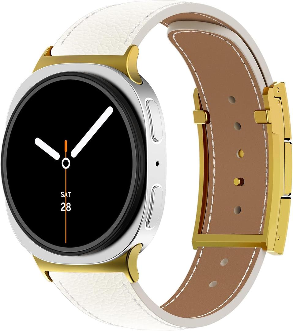 2 x Leather Magnetic Watch Band Compatible with Samsung Galaxy Watch 9 Band