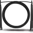 RBX-9FT. ADJUSTABLE SPEED ROPE WITH 7" HANDLES-LARGE (BLACK)