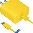 45W Super Fast Charger USB Type C Charger Cord 6.6FT with Android Phone Charger Fast Charging Block for Samsung Galaxy S26/S26 Ultra/S26+/S25/S25 Ultra/S25+/S24/S23/S22/S20/S21/Note 20/Note 10, Yellow