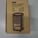 Makeup Brush Holder, 2 Tier Clear Cosmetic Tools Organizer, Round Makeup Organizer for Vanity Countertop (Milky White)