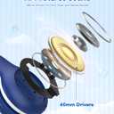 EarFun K2 Kids Bluetooth Headphones, Kids Headphones with Volume Limited, 40H Playtime, Built-in Mic, Stereo Sound, Foldable Over-Ear Headphone for School/Travel/iPad/Tablet, Blue