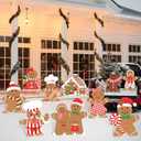 10Pcs Christmas Gingerbread Decorations Outdoor, Gingerbread Man Yard Signs with Stakes Xmas Gingerbread Lawn Signs for Xmas Holiday Garden Lawn Patio Pathway Decor Outside