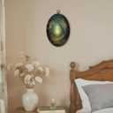 LKETW Vintage Fantasy Forest Oval Wall Art Decor, Rustic Nature Enchanted Forest Oval Canvas Hanging Decor, Mystical Cottagecore Wall Decorations for Home Bedroom Living Room, 8.6x11.4 Inch