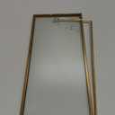 JUXYES Tabletop Business License Frame Brass License Certificate Display Frame, Double Glass Floating Diploma Frames, Desktop Golden Graduation Frames for 4x9 and 3.5x8.5 Certificate Business