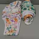 3 Pack Washable Female Dog Diapers Sanitary Pantie with Adjustable Suspender, Reusable Doggy Diapers Super Absorbent Leakproof for Dog in Heat(L, Plant)