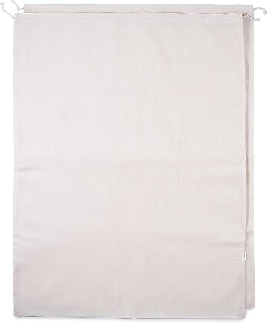 (Pack of 2) Heavy-Duty Canvas Laundry Bags with 28 x 36 Inches – Extra Large 100% Cotton Drawstring Laundry Sacks with Handles & Straps – Reusable Dorm Laundry Bags