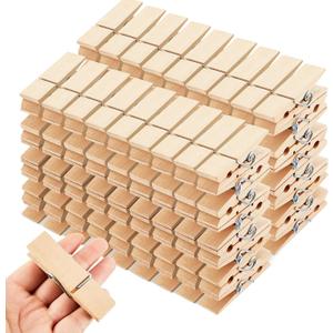 Kigley 150 Pcs Large Wooden Clothespins Extra Wide 2.83 Inches Length Sturdy Wooden Clothespin Heavy Duty DIY Clips for Laundry Hanging Clothes Craft Food Opened Bags Display DIY
