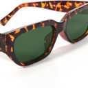 2 x GUVIVI Retro Rectangular Sunglasses for Women Men Chic 90s Rectangle Sunnies Small Narrow Shades Trendy Sun Glasses