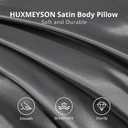HUXMEYSON Body Pillow with Satin Pillowcase, Body Pillow for Adults, Removable Cover, Grey (20"x54")