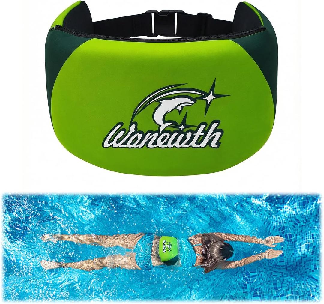 Swim Belt,Flotation Belt for Adults,Aqua Jogging Belt with Zippered Pocket & Adjustable Buckle,3-Section EPE Water Aerobics Belt for Swimming Training Pool Water Exercise