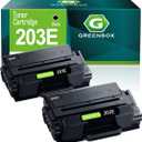 GREENBOX Compatible MLT-D203E Toner Cartridge Replacement for Samsung D203E MLTD203E SU890A, 10,000 Pages High Yield for ProXpress M3870FW M3370FD M4070FR M3320ND M3820DW M4020ND M4072 (2 Black)