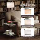 EOEYYOYB Floor Lamp with Table & Drawers, End Table Lamp with USB Charging Portt Power Outlet and Shelves, Side Table Reading Light with 3 Color Temperature Led Bulb Included for Living Room, Gray