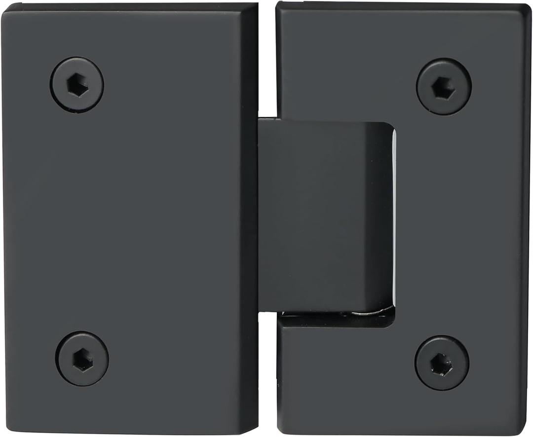 Alise Glass Shower Door Hinges, 180 Degree Shower Door Hinges for Glass Doors,Heavy Duty Stainless Steel Cabinet Hinges,Frameless Shower Doors Hardware Replacement Part,Black