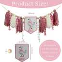 Silly Goose ONE High Chair Banner Pink Gingham Yarn Tassel Garland for One Silly Gosse Theme Girl Sweet One First Birthday Decorations