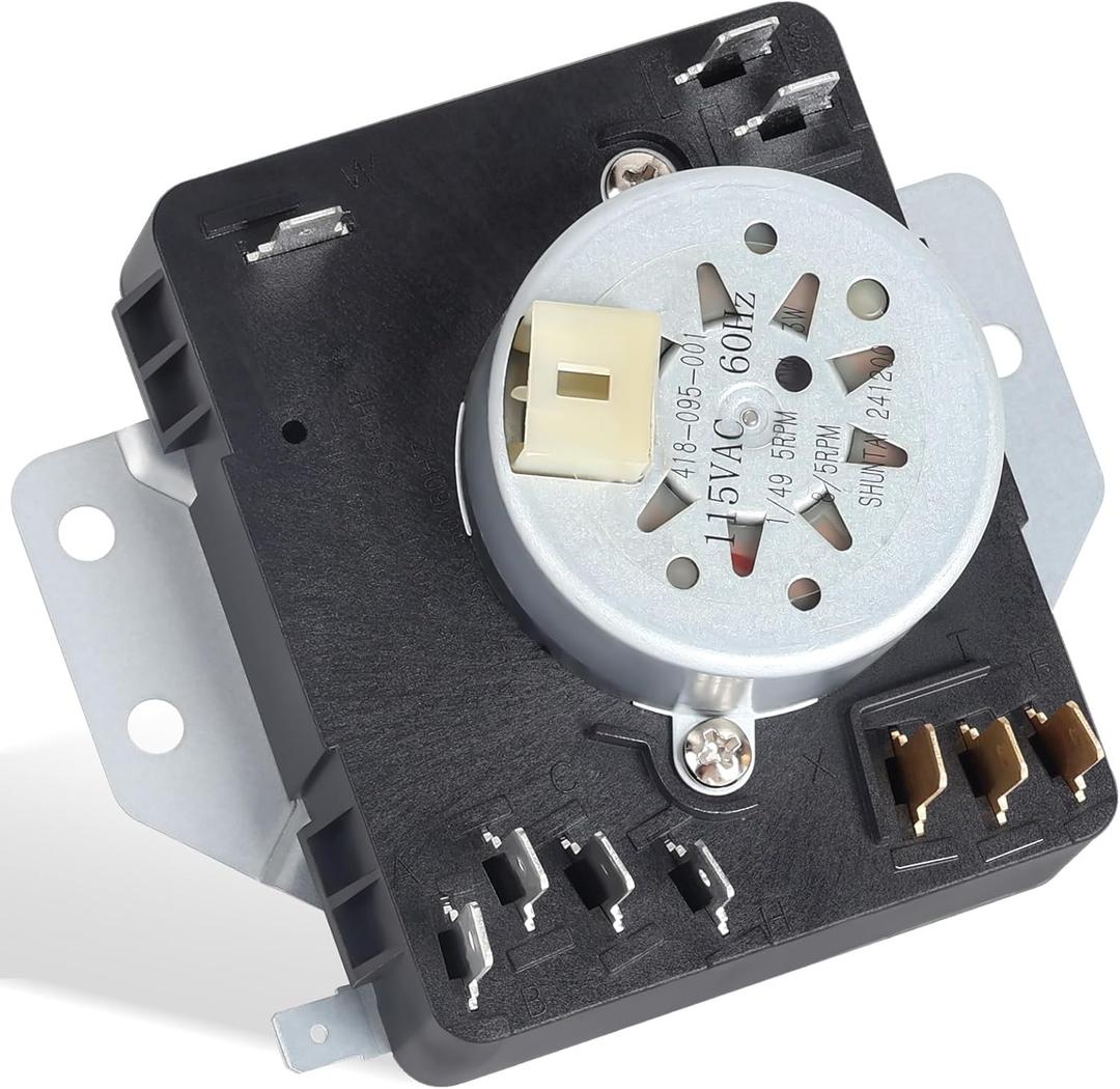 W10185992 Dryer Timer Compatible with Whirlpool, Maytag MEDC465HW0, WED5000DW2, MEDC465HW0, WPW10185992 Dryer Timer Replacement 418-095-20-B5, PS11749833, 115V 60Hz, OEM Quality
