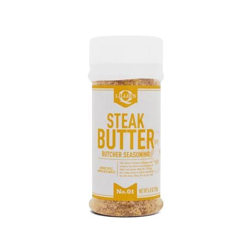 Lillie’s Q - Steak Butter Seasoning, All-In-One Steak Seasoning with Butter, Garlic, Salt & Black Pepper, Perfect for Red Meats (6 oz) 2 Pack, EXP: 12/31/2027