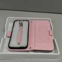 OCASE for iPhone 17 Pro Crossbody Wallet Case - Stylish PU Leather Handbag Phone Purse with Zipper Closure, Card Slots & RFID Blocking - Wrist Strap, Lanyard, Kickstand - Diamond Check Pink