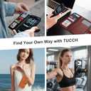 TUCCH 2-in-1 Detachable Wallet Case for iPhone 17 Pro (6.3-inch) 2025, RFID Blocking 4 Card Slot | Wireless Charging | Wrist Strap | Kickstand | Magnetic | PU Leather | Protective Cover | Klein Blue