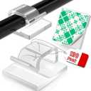 120PCS Heavy-Duty Adhesive Cable Clips, Clear Traceless Cord Organizer & Wire Holders for Wall, Desk, Car, LED Strips and Outdoor Lights (Small)