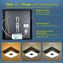 8in 12Watt Flush Mount led Ceiling Light fixtures.Modern Ceiling Lamps for Hallways,Balcony,Cloakroom, Small Closet,Washrooms,stairwell,Square,Black