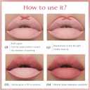 5 x Peel Off Lip Liner Stain, Long Lasting Lipstick, Lip Pencil for Shaping & Sculpting Lips, Lip Makeup Flawless, Smudge-Proof, Non-Sticky #09 Brick Red