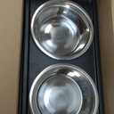 Pet Zone Elevated Dog Bowls Designer Diner 3 Height Adjustable Raised Dog Bowl Stand with 2 Stainless Steel Bowls (7 Cup Capacity Each)