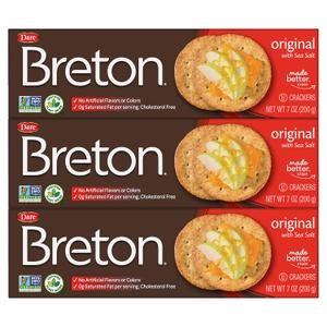 Breton Original Crackers 7 Ounce Pack of 3 (EXP 07/26/26)