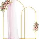 Fomcet Metal Arch Backdrop Stand Set of 2 Gold Wedding Arch Stand 7.2FT & 6FT Arched Backdrop Frame for Birthday Party Baby Shower Graduation Ceremony Decoration