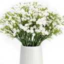 24PCS Realistic Artificial Babys Breath Flowers - Gypsophila Bouquet for Wedding, Party, Home Decoration | Anti-Shedding, 11 Inch, White Faux Flowers