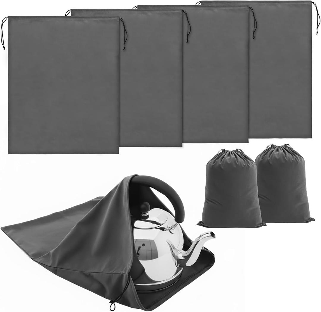 4 Pcs Silver Storage Bags Anti Tarnish 23.6 x 31.5 Inch Large Zippered Silver Organizer Pouches Anti Tarnish Jewelry Bags for Jewelry Flatware Silverware Storage Protection (Dark Grey)