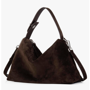 DONNAIN Premium Suede Leather Crossbody Bags for Women, Slouchy Suede Shoulder Bag with Adjustable Strap and Tote Handbag