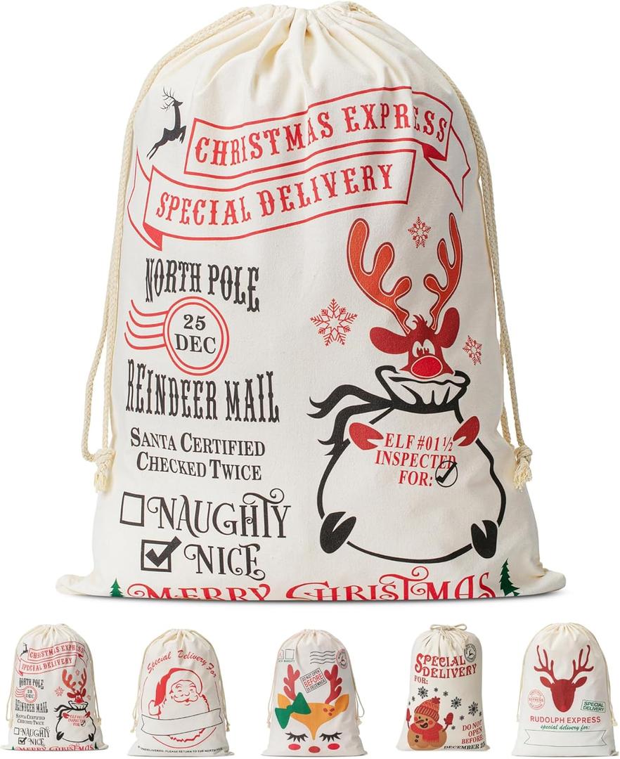 Mr. Pen- Personalized Santa Sacks Christmas Bag, 26x19, Personalized Gift Bags for Christmas