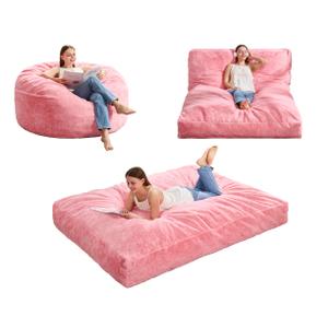 MAXYOYO Giant Bean Bag Chair Bed for Adults, Convertible Beanbag Folds from Lazy Chair to Floor Mattress Bed, Large Floor Sofa Couch, Big Sofa Bed, High-Density Foam Filling, Machine Washable