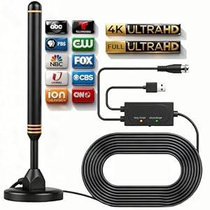TV Antenna Indoor Antenna for Smart TV for Long Range Reception and All Smart TVs HD Digital Antenna with Amplifier Signal Booster for Local Channels Supports 4K 1080pOrange
