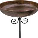 OUISJYER Small Metal Bird Bath for Outdoors, 10" Dia Bowl with Stake Birdbaths Garden Yard Lawn Decor 0.4 Gallon