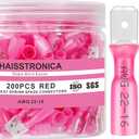 Haisstronica 200PCS Red Heat Shrink Spade Connectors,AWG 22-16 Heat Shrink Spade Terminlas Kit, Speaker Wire Connector, Male and Female Electrical Quick Disconnect Wire Connectors