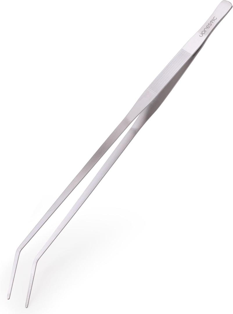 VORESTIC Curved Aquarium Tweezers 23.6 Inch, Stainless Steel Long Tongs for Fish Feeding, Reptile Feeding Tongs, Fish Tank Tool, Terrarium Tweezers, Aquarium Feeder and Aquascaping Tool