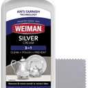 Weiman Silver Cream Cleaner 3-in-1, Anti-Tarnish Technology, Safely Clean, Polish, Shine & Restore, Removes & Prevent Tarnish, 8 Oz with Jewelry Polishing Cloth
