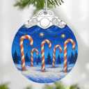Starry Night Stained Glass Ornament, Christmas Ornaments  Christmas Tree Ornament, Holiday Decor, Xmas Stocking Stuffers, Gift Idea, Gifts for Art Lover, Coworker, Friend, and Family - Candy Canes
