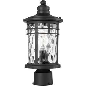 Outdoor Post Lighting Fixtures Pole Lantern Waterproof Aluminum Housing with Water Ripple Glass 16.5 Inch Height Large Size Pillar Light Outdoor for Garden Patio Pathway E26 Socket, 16.5 inch - 1 Pack