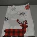 Christmas Shower Curtain, Weighed Bottom Buffalo Check Plaid Elk Xmas Tree Winter Snowflake Bathroom Curtain for Bathtub Home Decor Waterproof Fabric Machine Washable with 12 Hooks,72"x72"