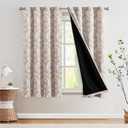 jinchan Blackout Curtains 63 Inch Length Brown Damask Medallion Window Curtains for Bedroom Grommet Thermal Insulated Drapes for Living Room Vintage Luxury Window Treatments Set 2 Panels