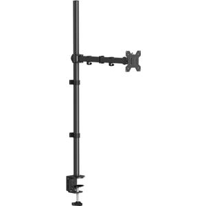 Single Monitor Desk Mount, Fully Adjustable Stand for 13-27 Monitors, Holds Up to 22 lbs, Height, Swivel, Tilt Adjustments, C Clamp/Grommet Mount Options, Built-in Cable Management